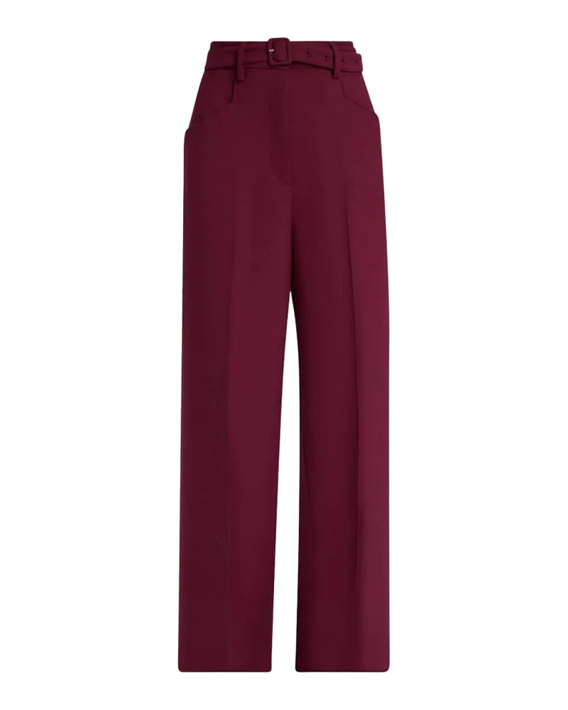 Norman Belted Wool Straight-Leg Pants