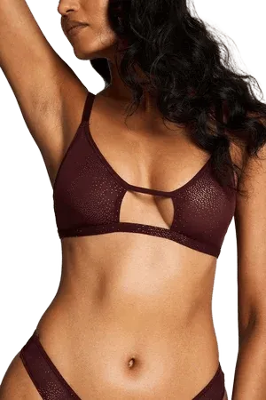 Sieve Cutout Bra in Garnet Spark