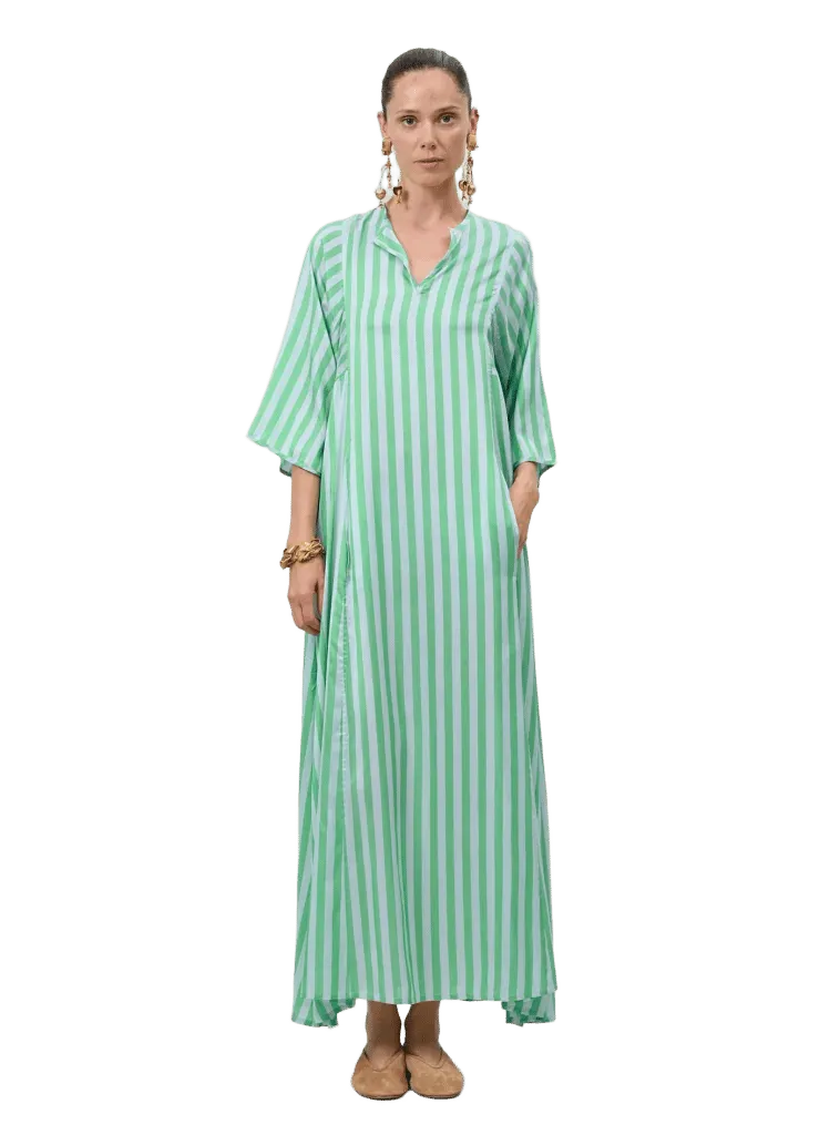 Rachel Kaftan - Bouboulina Stripes - Emerald & Light Grey
