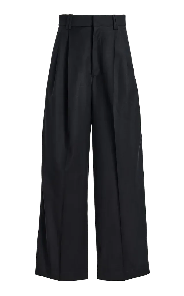 Fatima Wide-Leg Wool-Blend Tuxedo Pants