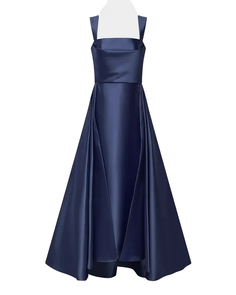 Zendaya Pleated High-Low Satin Gown