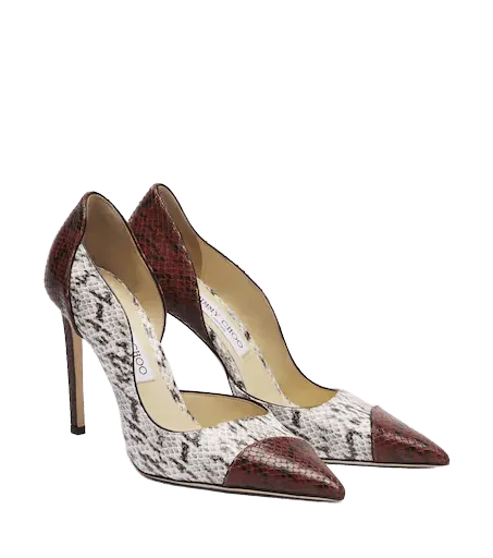 Brigitte snake-effect leather pumps
