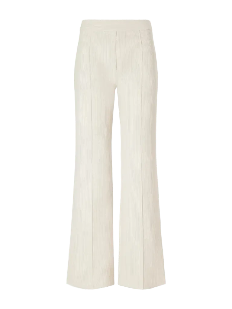Evie pintucked cotton-blend corduroy wide-leg pants