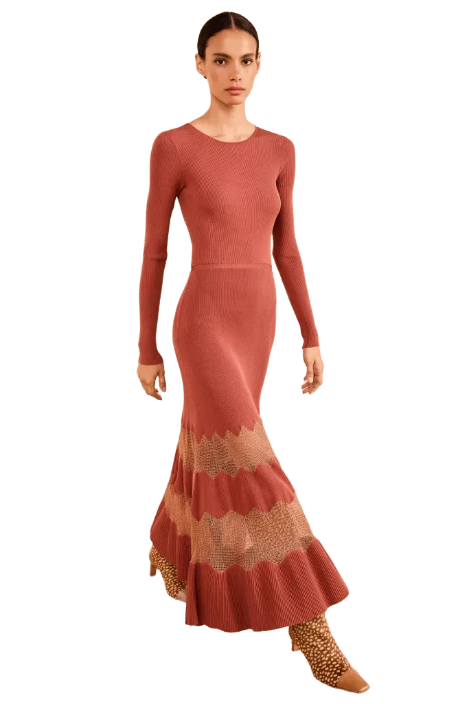 Amaia Knit Dress - Sienna/Rosegold