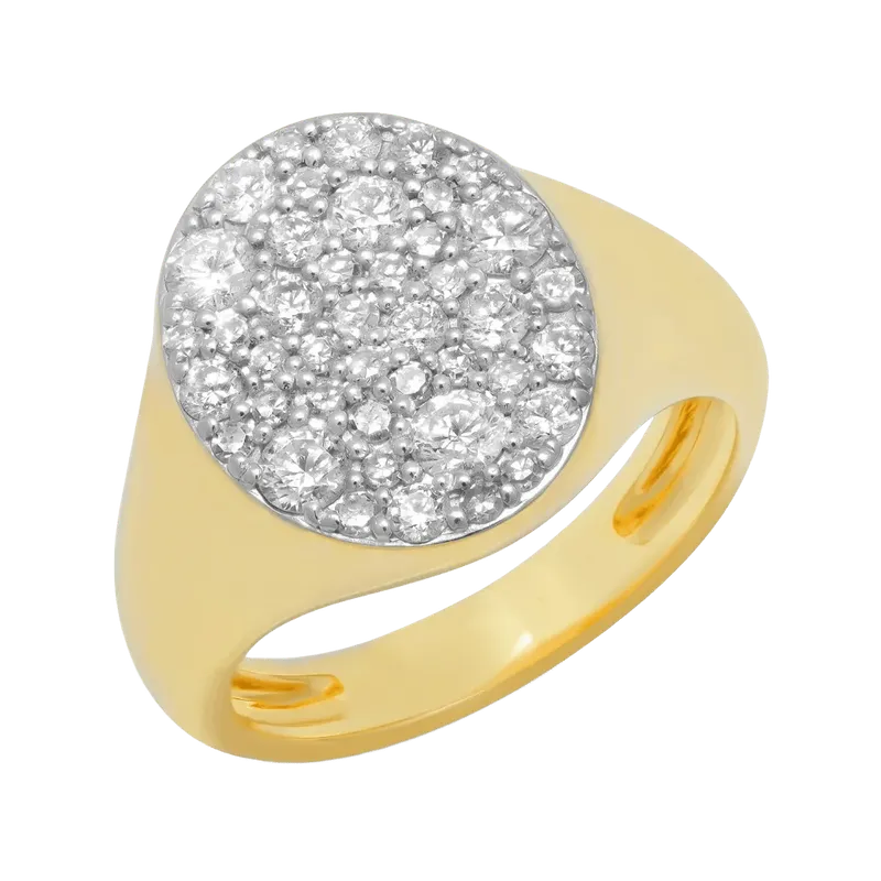 Diamond Signet Pinky Ring