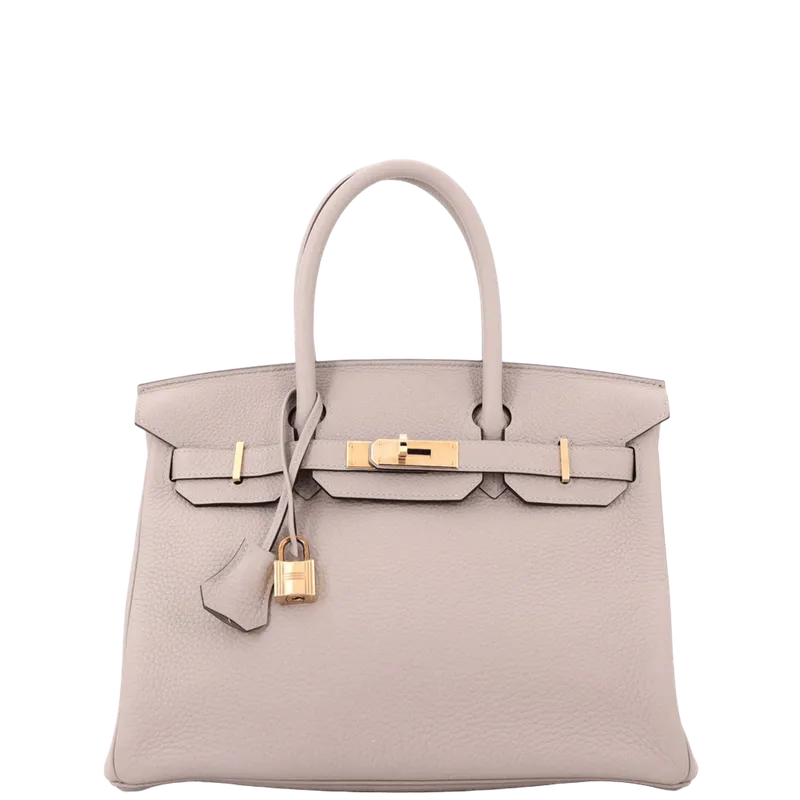 Birkin Handbag Grey Togo with Rose Gold Hardware 30