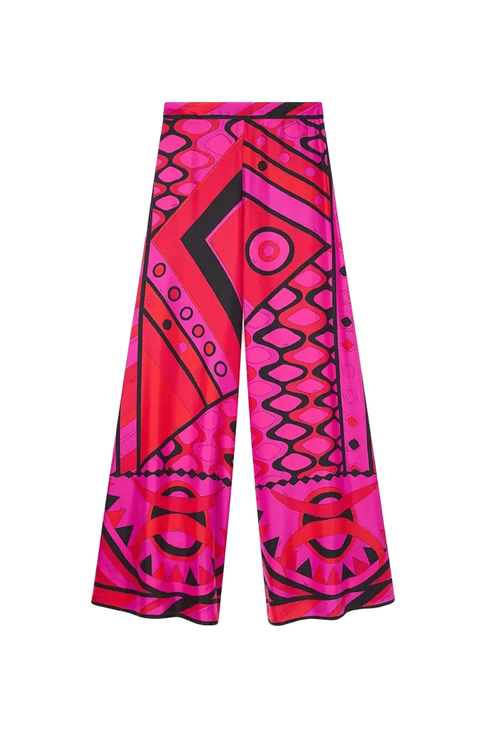 Vivara Print Silk Palazzo Pants
