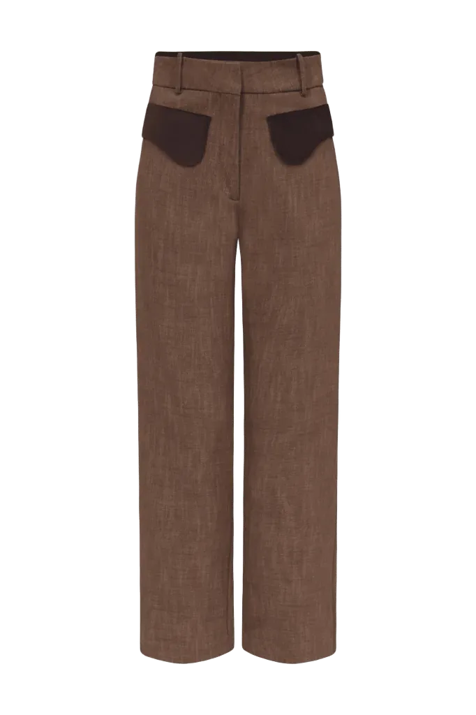 Suit Trousers - Brown with velvet details