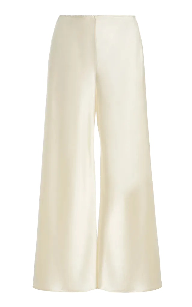 Barb Bias Satin Wide-Leg Pants
