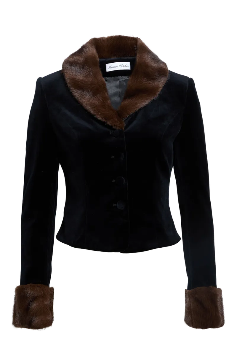 Antoinette Faux Fur Collar Jacket