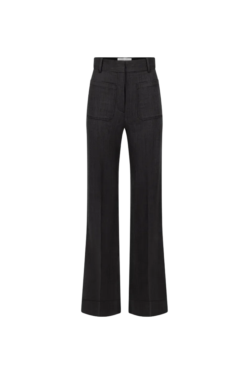 Alina Trouser In Dark Grey Melange