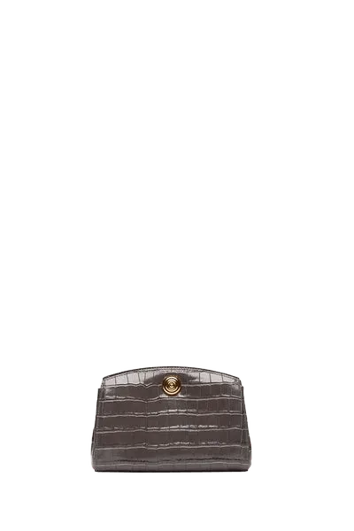 Pushlock Clutch Grey Croc