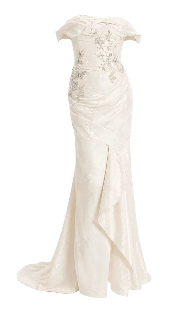 Breathless Silk Brocade Midi Dress