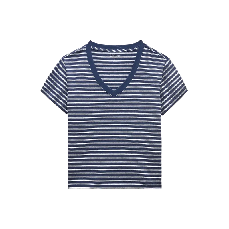 New vintage jersey relaxed V-neck T-shirt in stripe