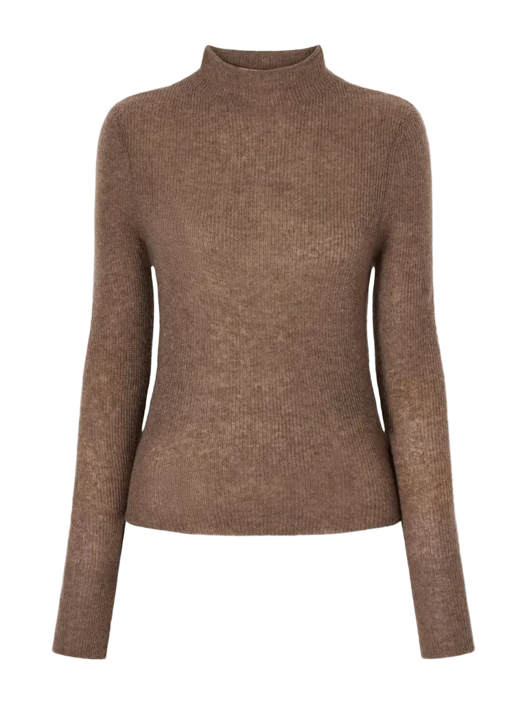 Leelah ribbed wool and cashmere-blend turtleneck sweater