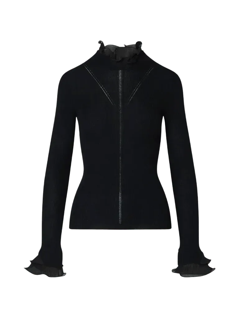 LIU JO wool turtleneck with ruffles