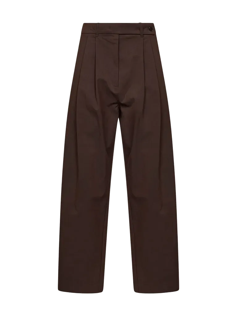 Italist Wide-Leg Pleated Trousers — Brown