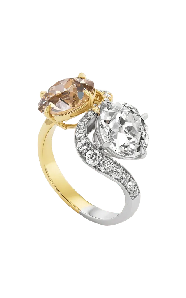 Toi et Moi 18K Yellow Gold Diamond Ring