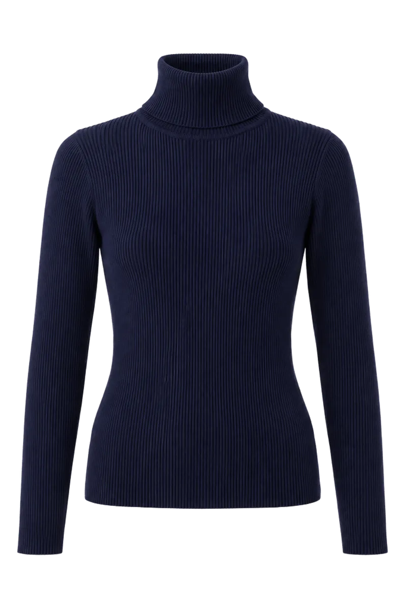 Navy Arlo Ribbed Turtleneck