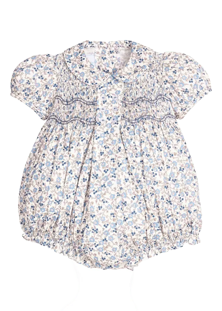 Smocked Bridget Bubble - Wisteria Floral