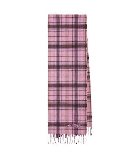 Plaid cashmere and wool scarf
