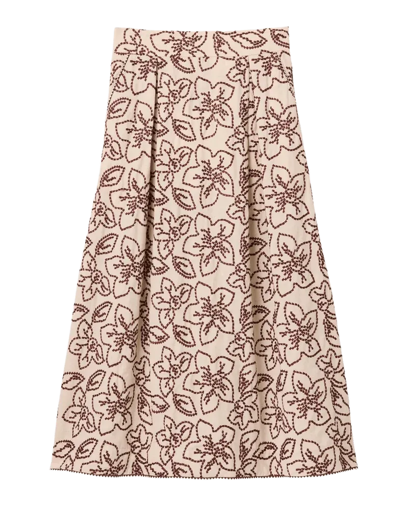 Bea Embroidered Midi Skirt