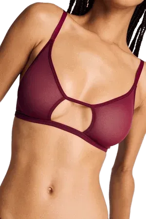 Sieve Cutout Bra in Cassis