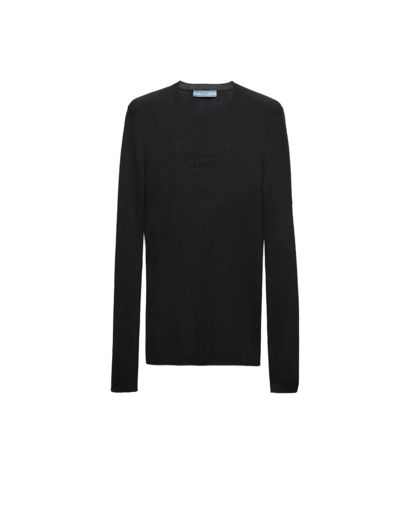 Superfine wool crew-neck sweater