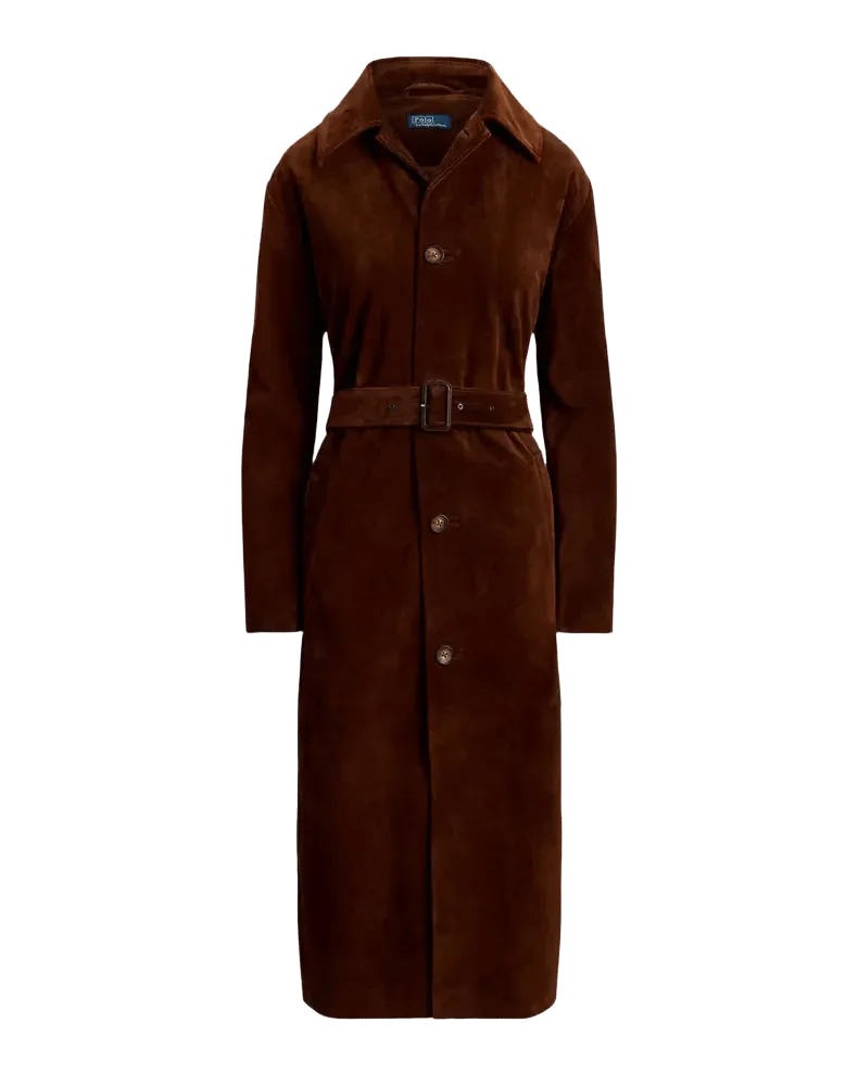 Suede Belted Car Coat