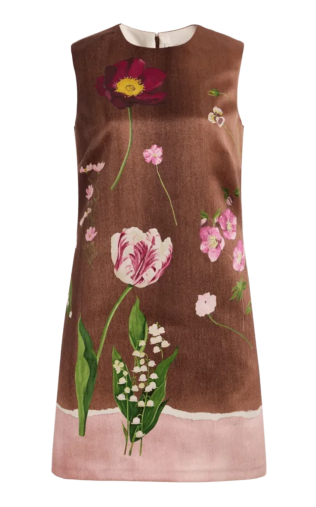 Botanical Satin Mini Dress