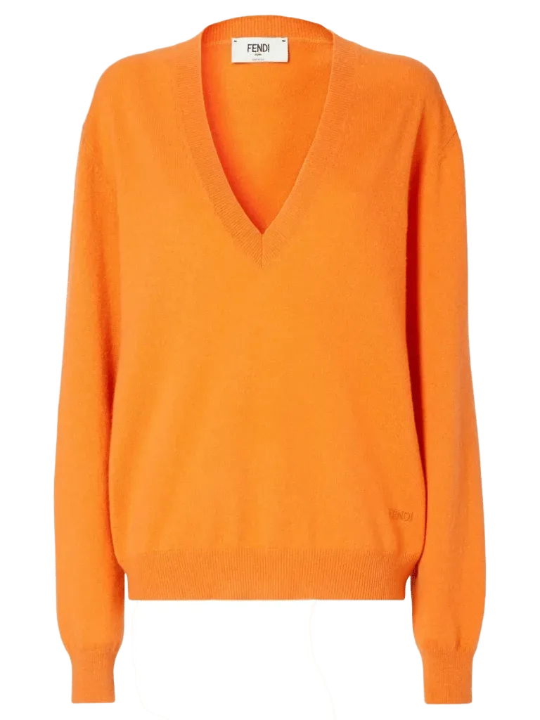 Fendi Cashmere Blend Sweater — Orange