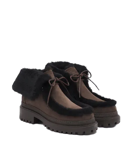 Shearling-lined suede ankle boots