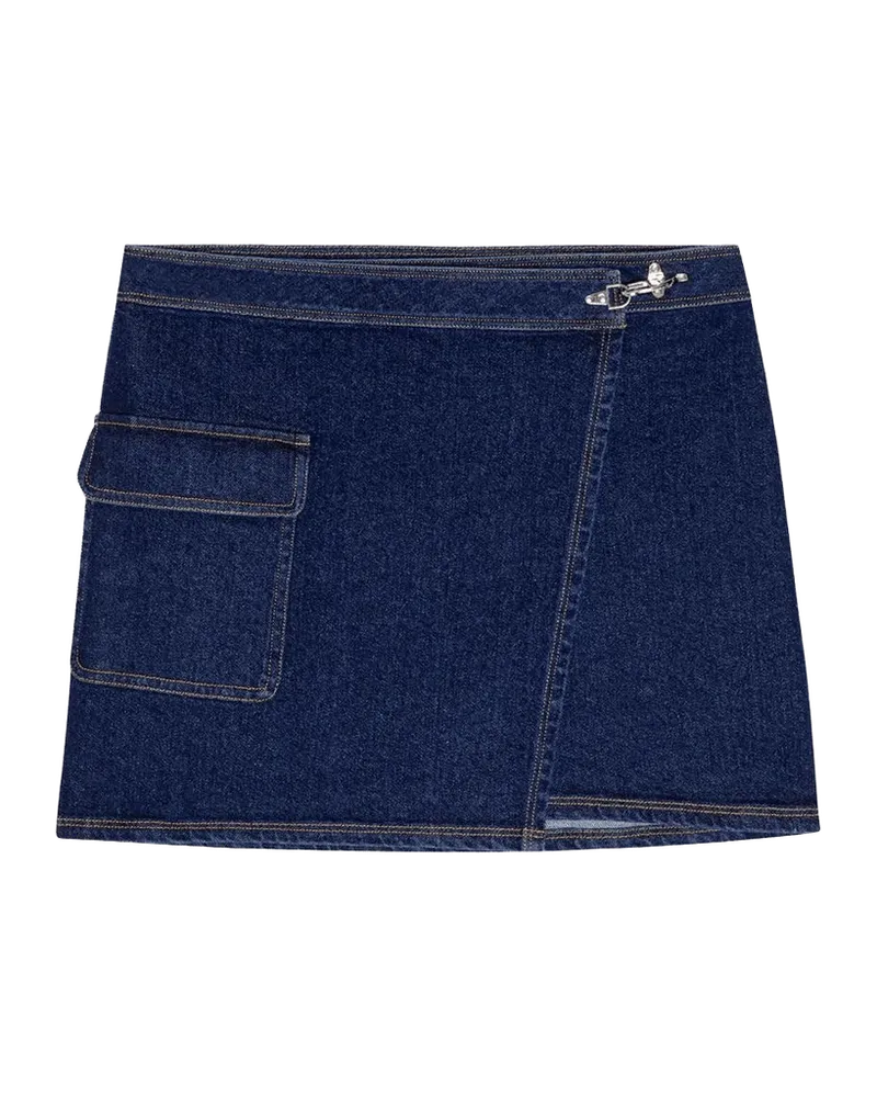 Dillon Denim Mini Wrap Skirt