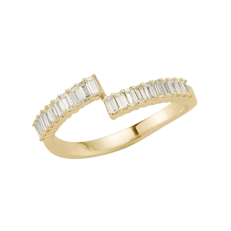Sadie Pearl Split Baguette Ring
