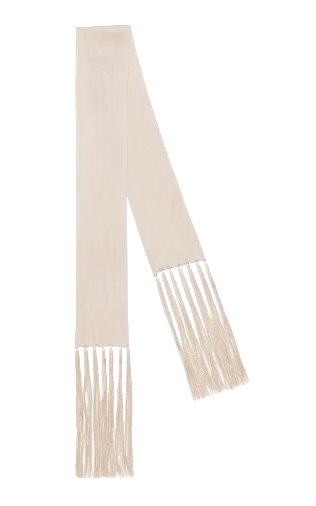 Scarf With Hand-Knotted Fringes