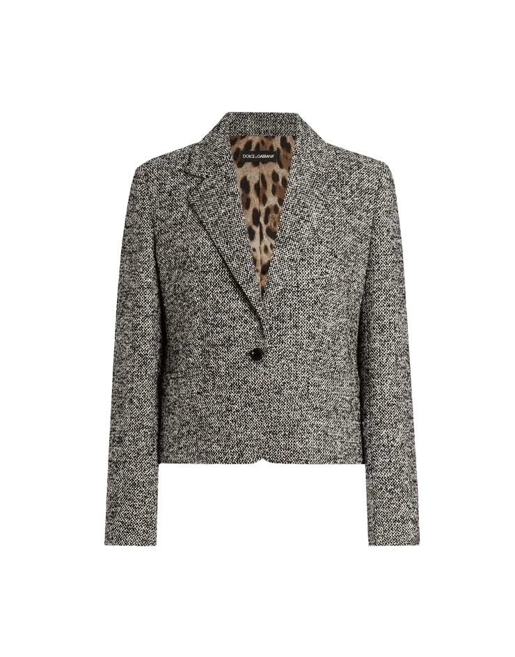 Dotted wool blend jacket