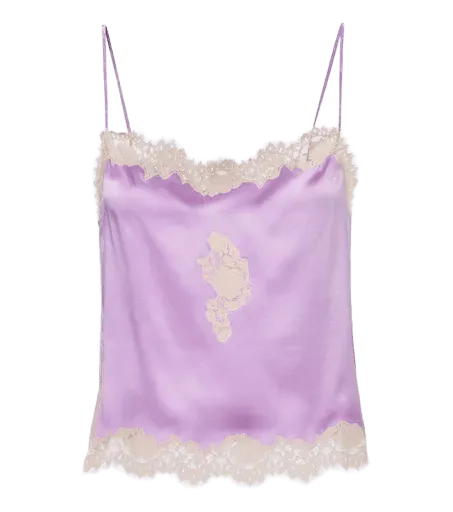 Avelaine lace-trimmed silk satin camisole
