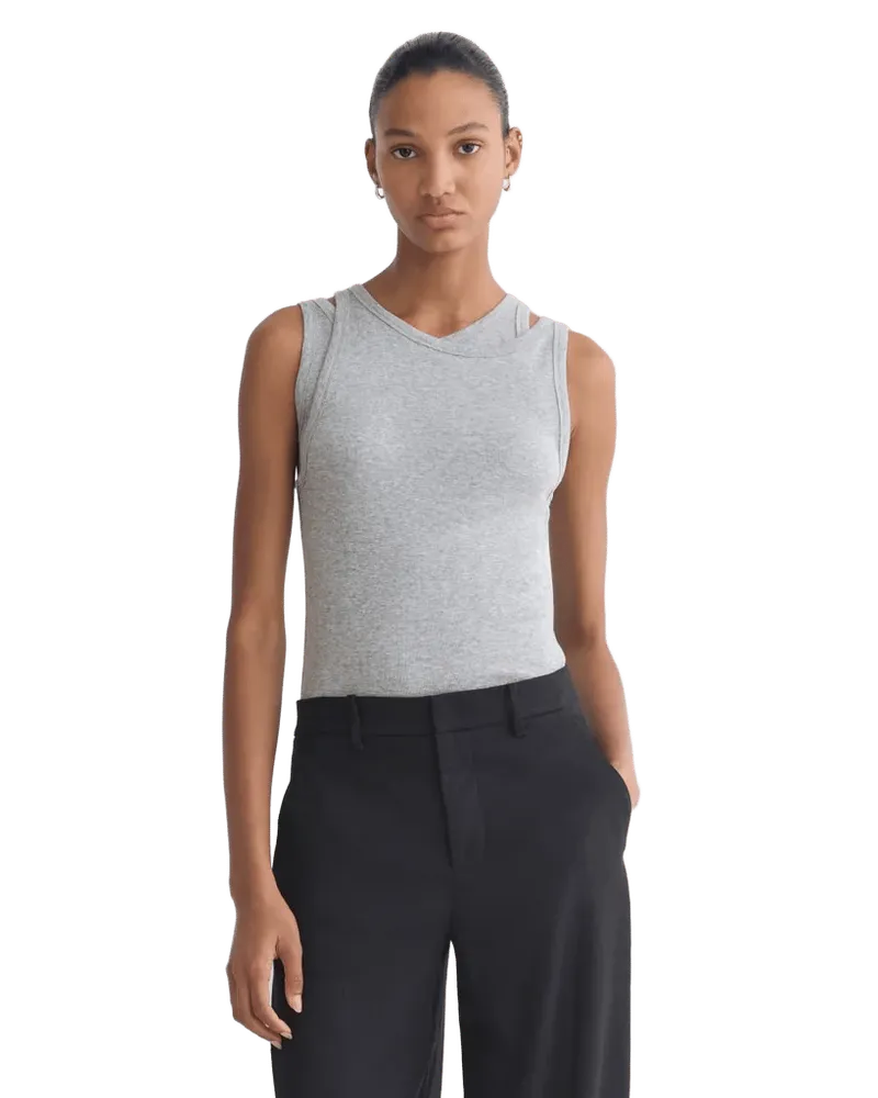 Tissue Layered Tank | Heathered Grey