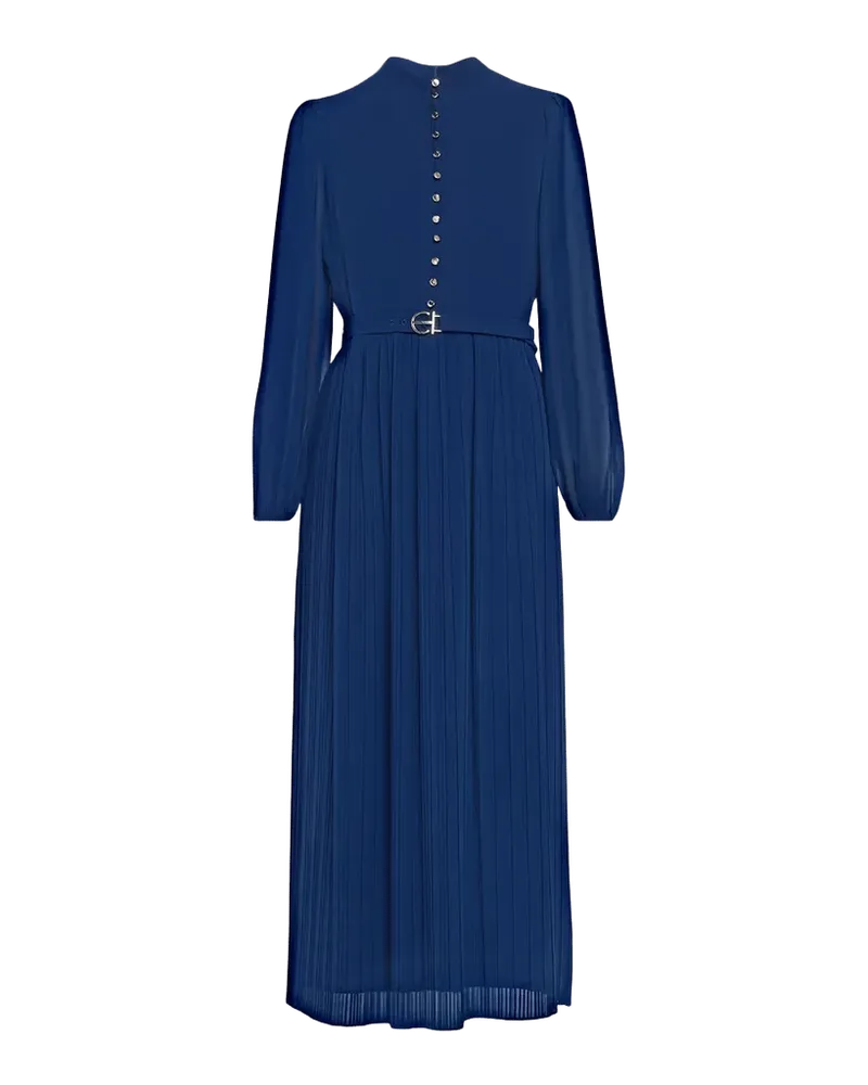 Adira Pleated A-Line Belted Midi-Dress
