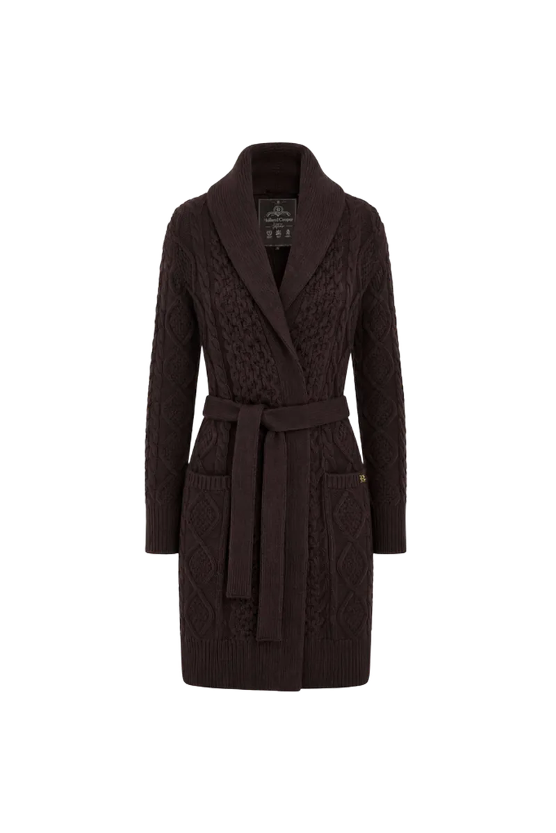 Montana Longline Cardigan (Chocolate Cable)