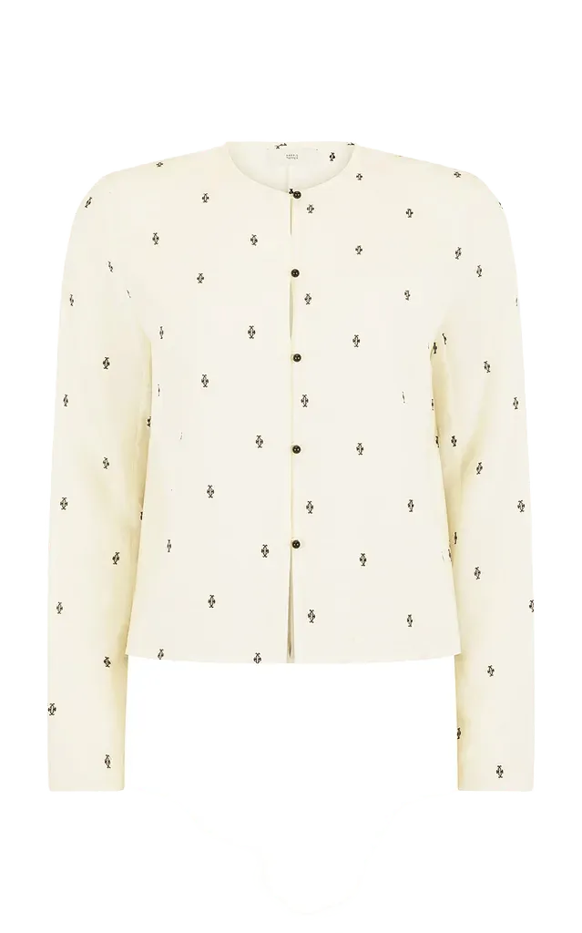 Exclusive Eileen Embroidered Silk-Blend Top