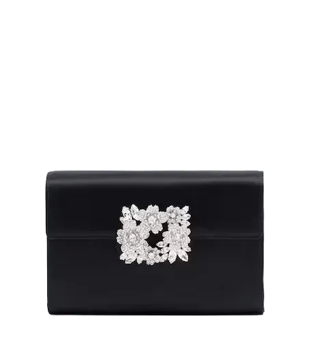 Efflorescence Mini embellished satin clutch