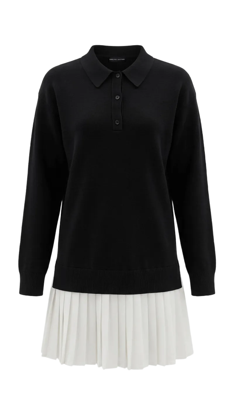 Polo Mixed Media Mini Dress