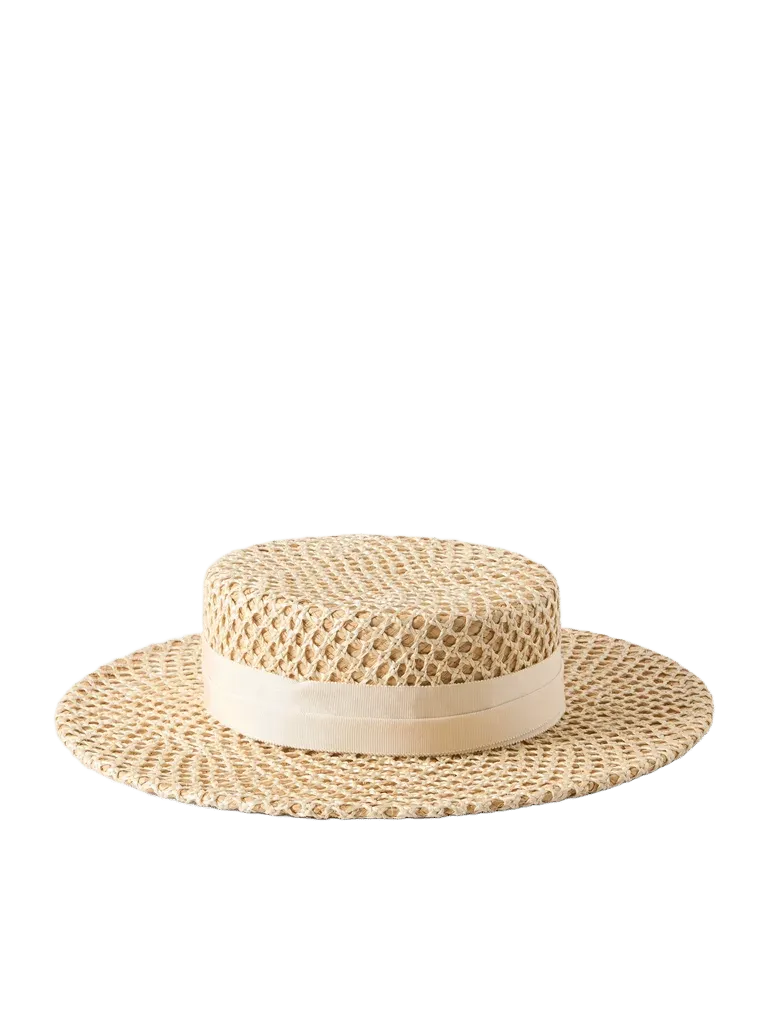 Marion grosgrain-trimmed raffia sunhat - neutral - One Size