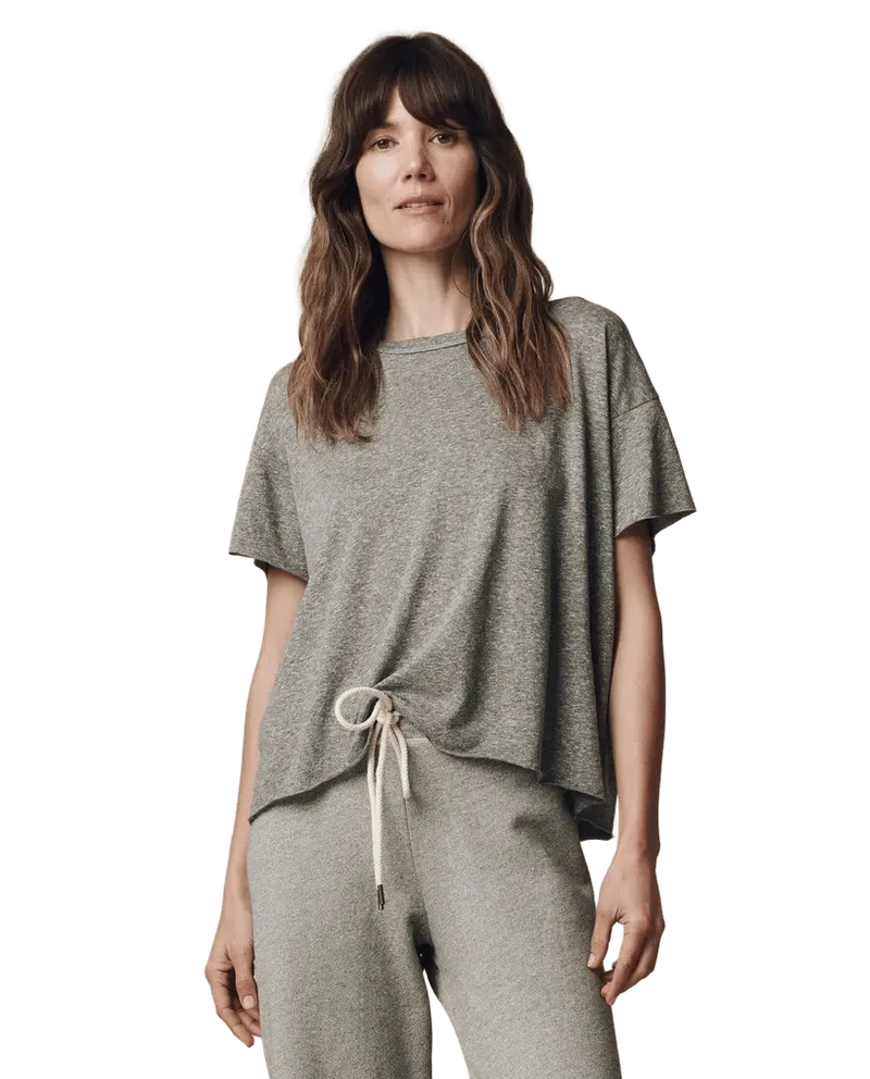 The Crop Tee. Solid -- Heather Grey