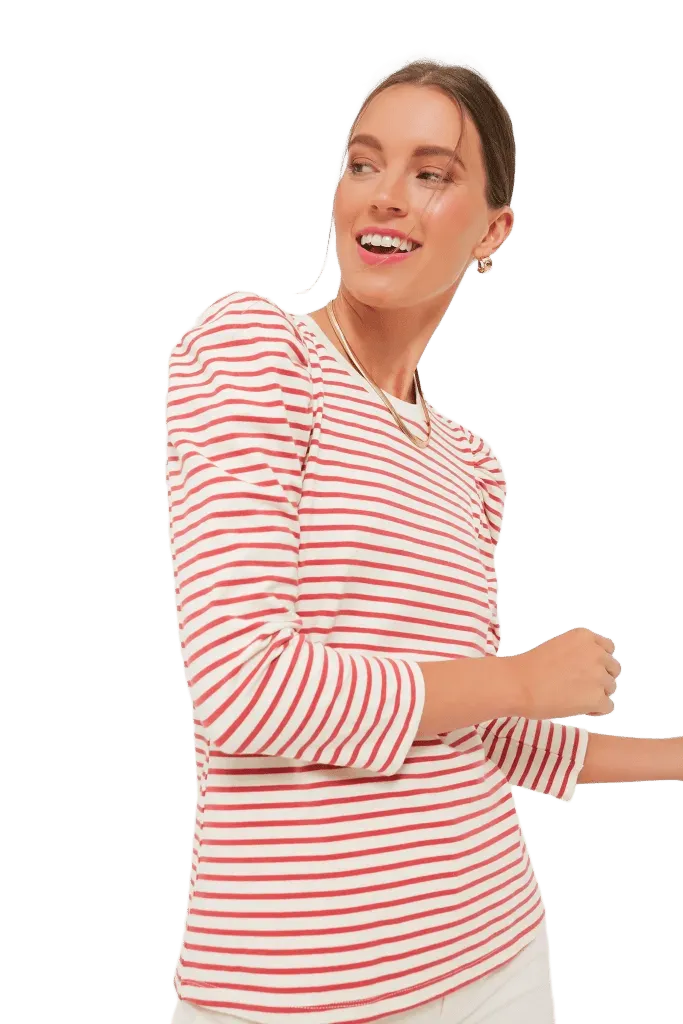 Red Striped Vesty Long Sleeve Crewneck