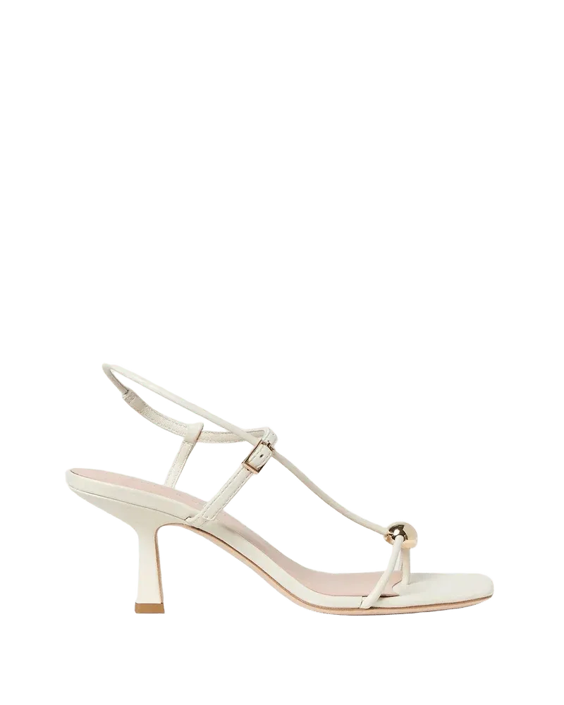 Triana White/Champagne Mid-Heel Sandal