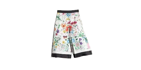 Printed silk pants