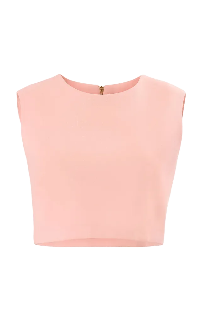 Cropped Bi-Stretch Wool Tailoring Top