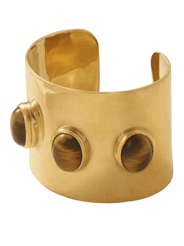 Fiona gold vermeil tiger's eye bangle